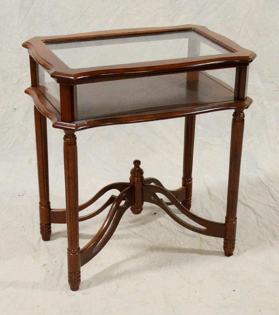 Powell Louis XVI style vitrine table: Powell Louis XVI style lift lid vitrine, 27"h x 24"w x 16-1/4"d