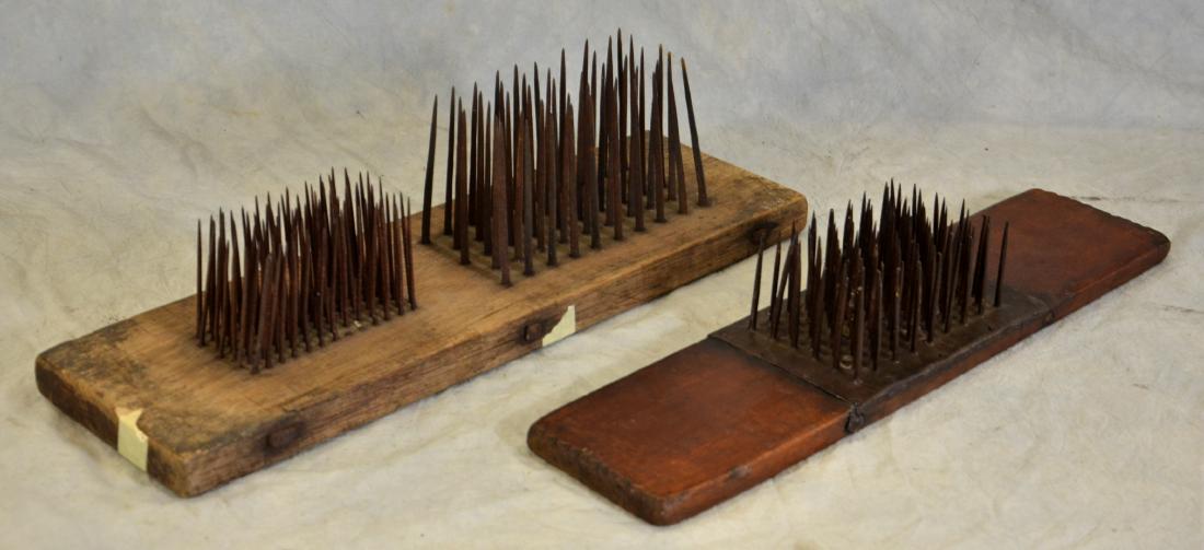 (2) Flax Hetchel Comb Tools: (2) Flax Hetchel Comb Tools (1)