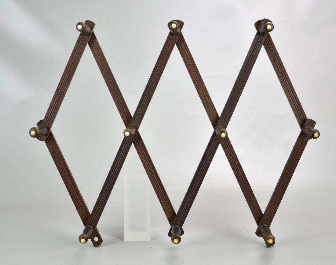 Hat Rack with Porcelain Ends: Hat Rack with Porcelain Ends (22"l x 3-3/4" w x 5-1/4" h Folded)