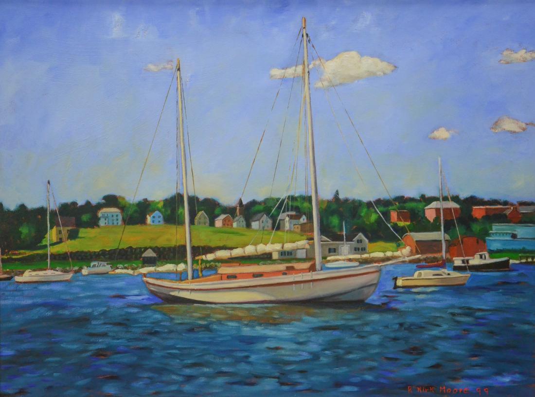 Moore, R. Kirk, oil on board "Belfast from the Harbor" (1 of 4)