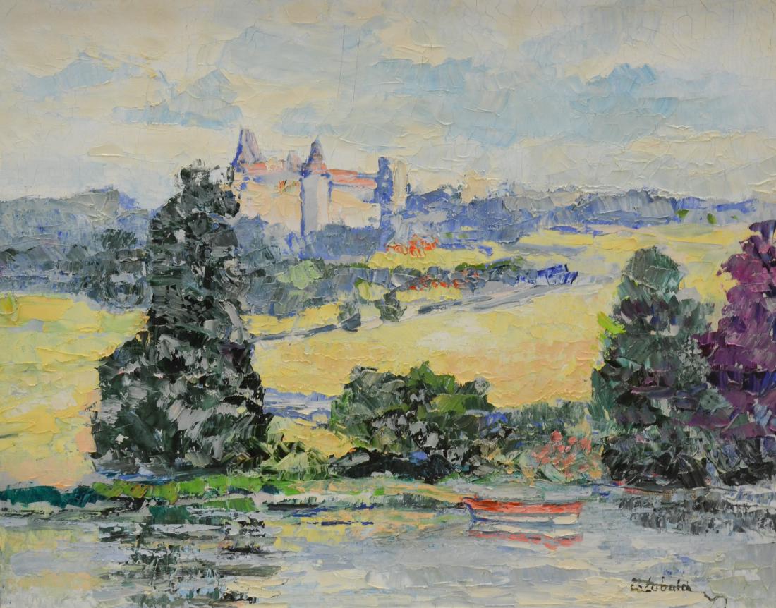 Theobald, Renee, oil on canvas "Le Chateau et la (1 of 3)