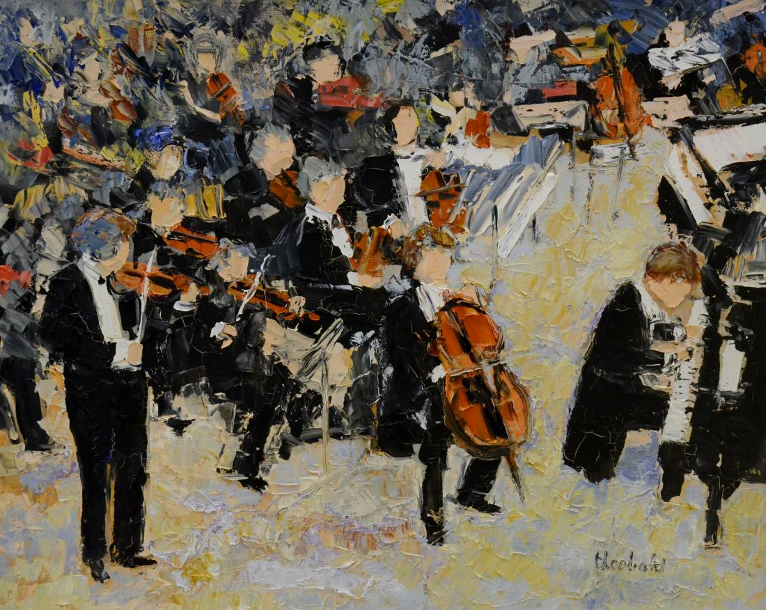 Theobald, Renee, oil on canvas "Le Joliste devant (1 of 3)