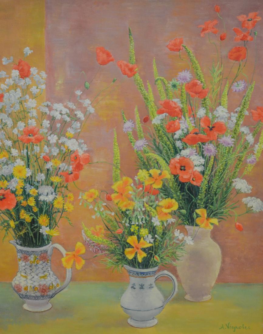 Vignoles, Andre, oil on canvas "Les Tiges de Reseda" (1 of 4)