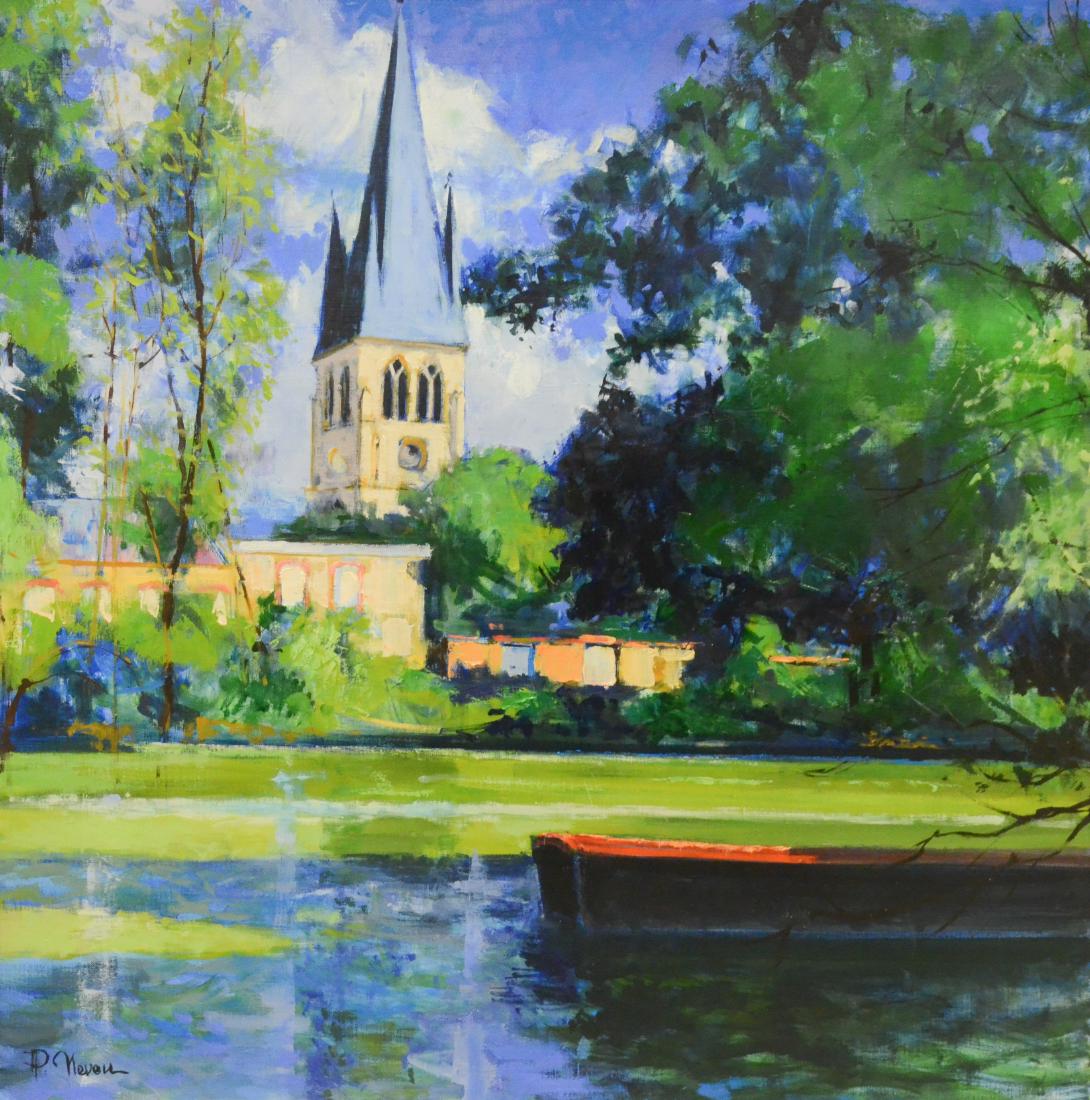 Neveu, Pierre, oil on canvas "Bords de Marne a Tours (1 of 4)