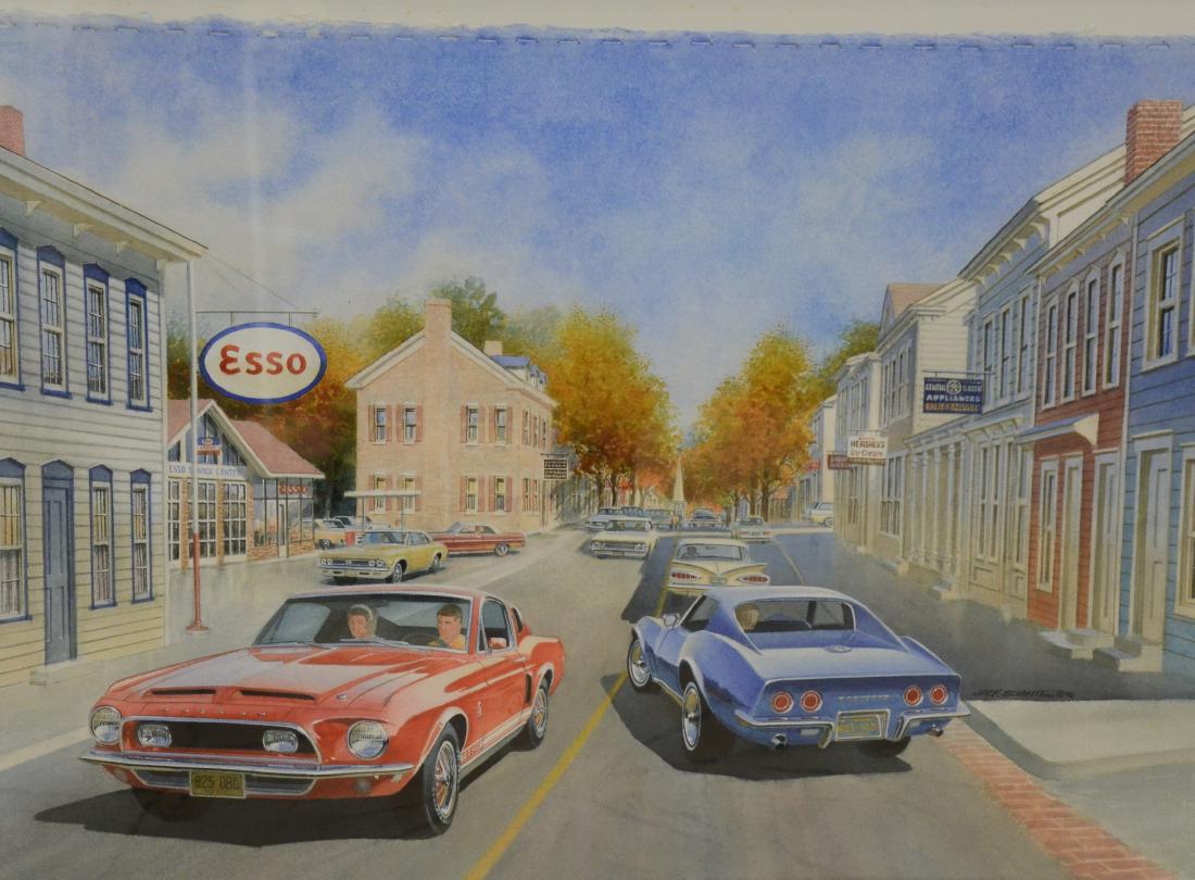 Schmitt, Jack, watercolor "Modern Times" (1 of 3)