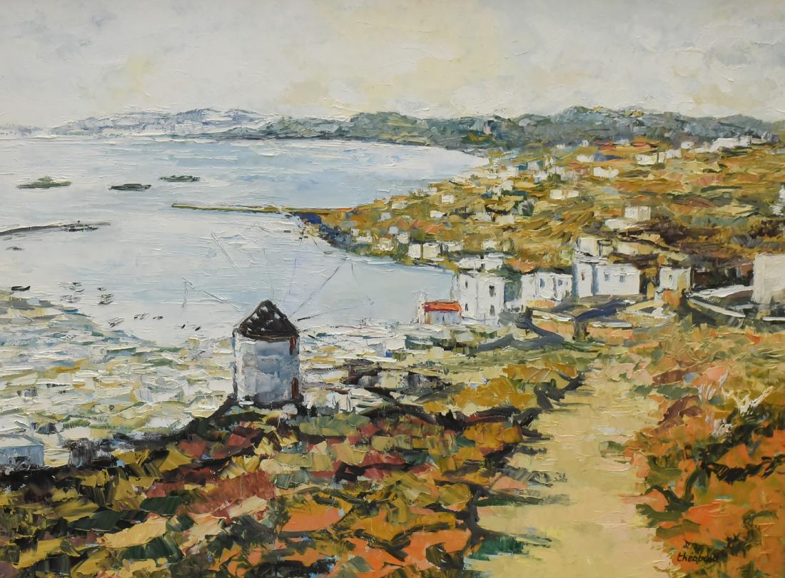 Theobald, Renee, oil on canvas "Soir Sur le Port" (1 of 4)