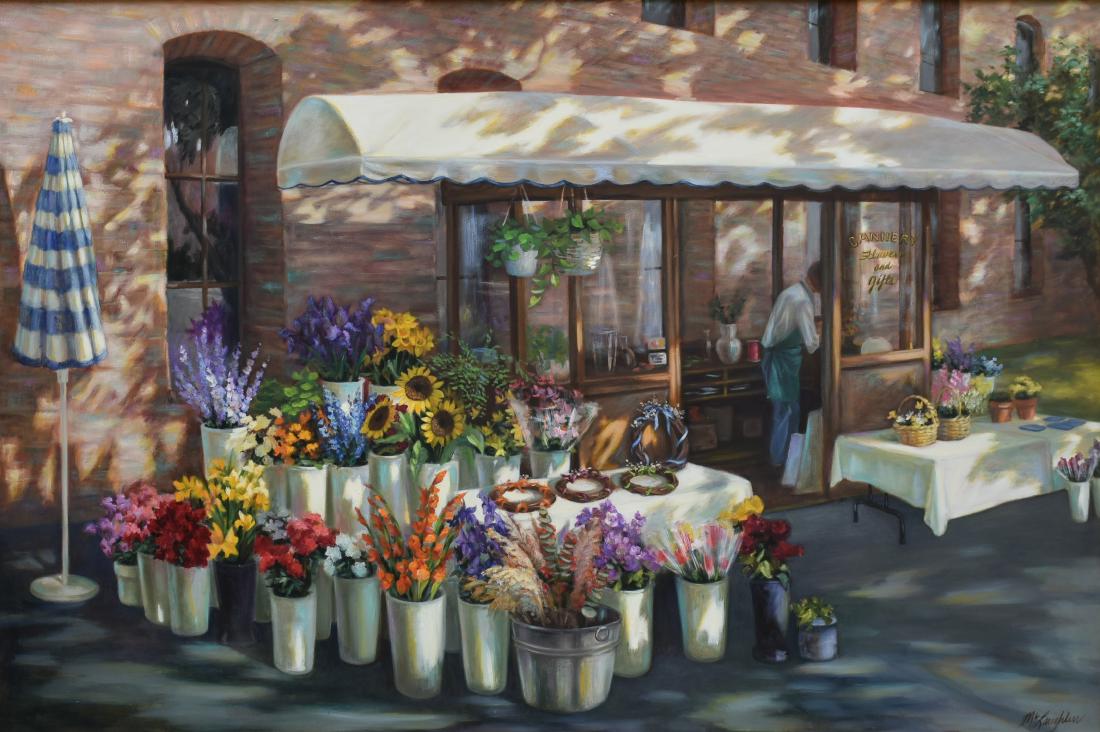 McLaughlin, Jan, oil on canvas "Cannery Flowers & (1 of 3)