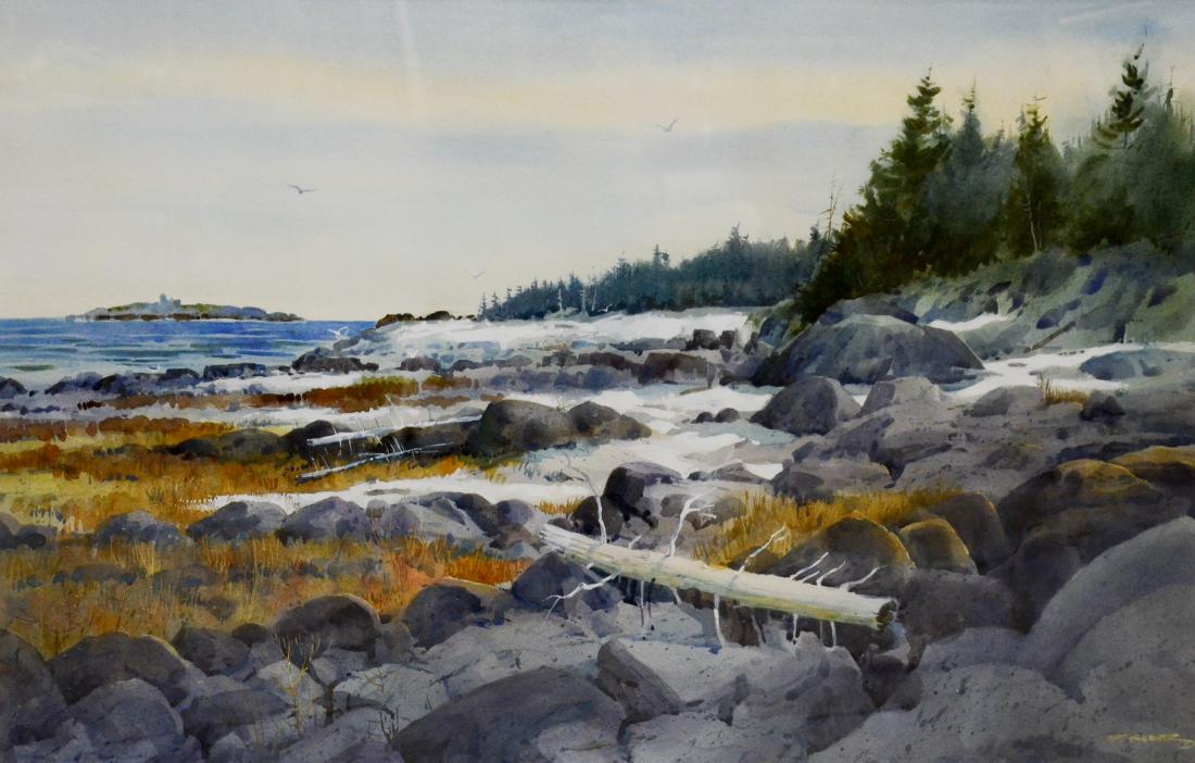Kubitz, Frederick, watercolor on paper "Boothbay (1 of 5)
