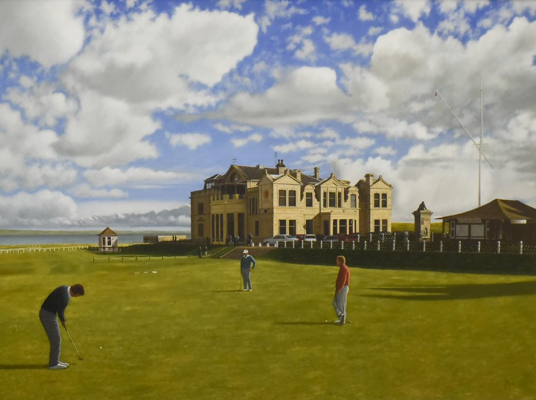 Guy, Robert, oil on canvas "St. Andrews, 18th Hole" (1 of 4)