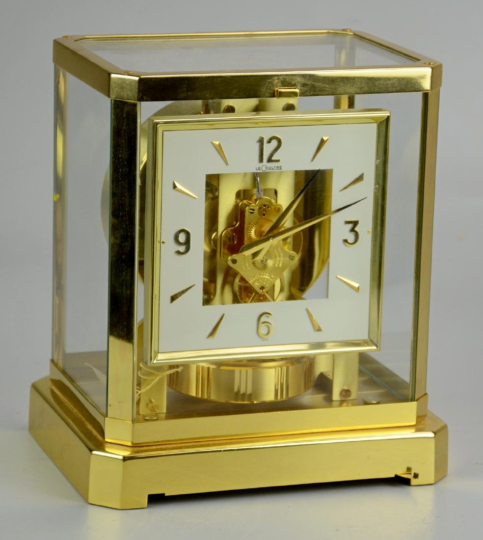 1960's Jaeger LeCoultre Atmos Clock Square Dial: 1960's Jaeger LeCoultre Atmos Mantle Clock Square Dial (Serial Number 254146, Caliber 528-8 ), (Measures 8-1/4" l x 6-1/4" w x 9-1/4" h), (Running at Time of Cataloging Runs, no warranty intended)