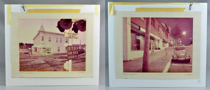 Joe Maloney, (2) Photographs "Pearl River, New York: Joe Maloney, 20th C American, (2) photographs, "Pearl River, New York 1978", signed lower right margin, each 12-7/8" x 16-1/4" image, 16" x 20" sheet, good condition