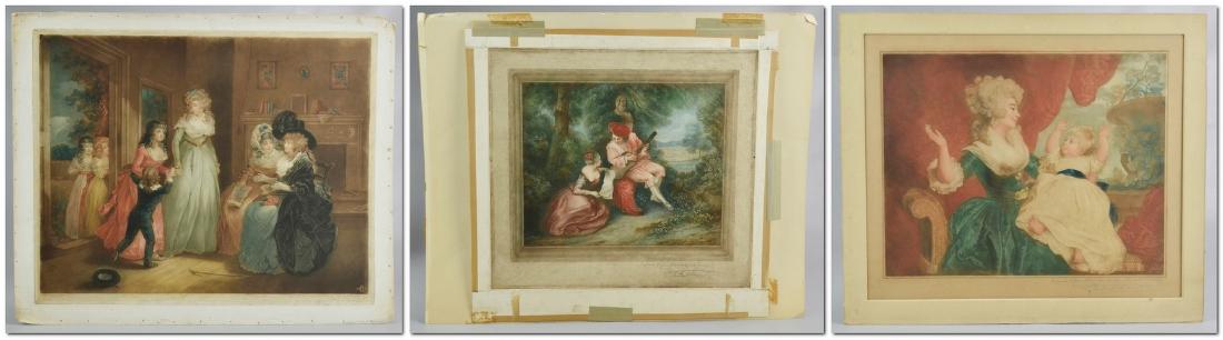 Samuel Arlent Edwards (English, 1861-1938), (3) color: Samuel Arlent Edwards (English, 1861-1938), (3) color mezzotints on paper, largest 19-3/4" x 24" sheet