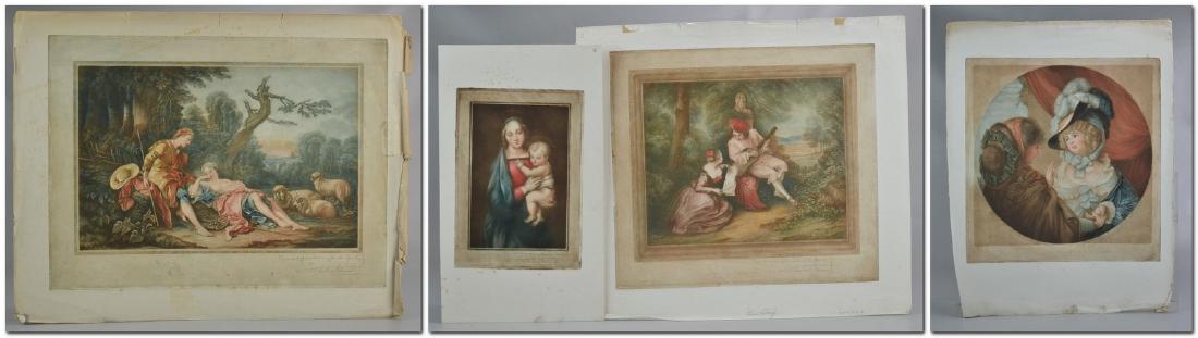 Samuel Arlent Edwards (English, 1861-1938), (4) color: Samuel Arlent Edwards (English, 1861-1938), (4) color mezzotints on paper, each pencil signed, largest 20-3/4" x 26"