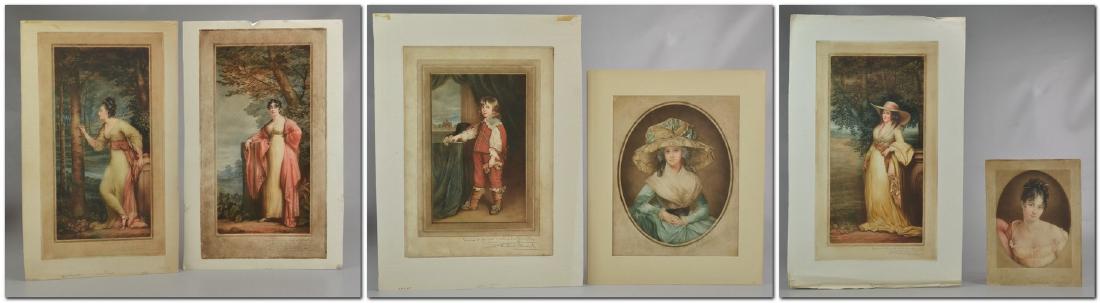Samuel Arlent Edwards (English, 1861-1938), (6) color: Samuel Arlent Edwards (English, 1861-1938), (6) color mezzotint portraits on paper, all pencil signed, largest 26" x 16-1/4"