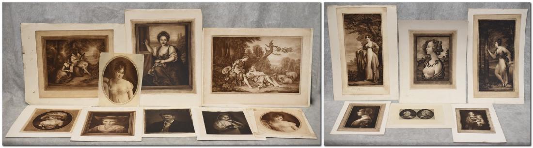 Samuel Arlent Edwards (English, 1861-1938), (15): Samuel Arlent Edwards (English, 1861-1938), (15) mezzotint prints on paper, many pencil signed, largest 18-1/2" x 23-1/2"