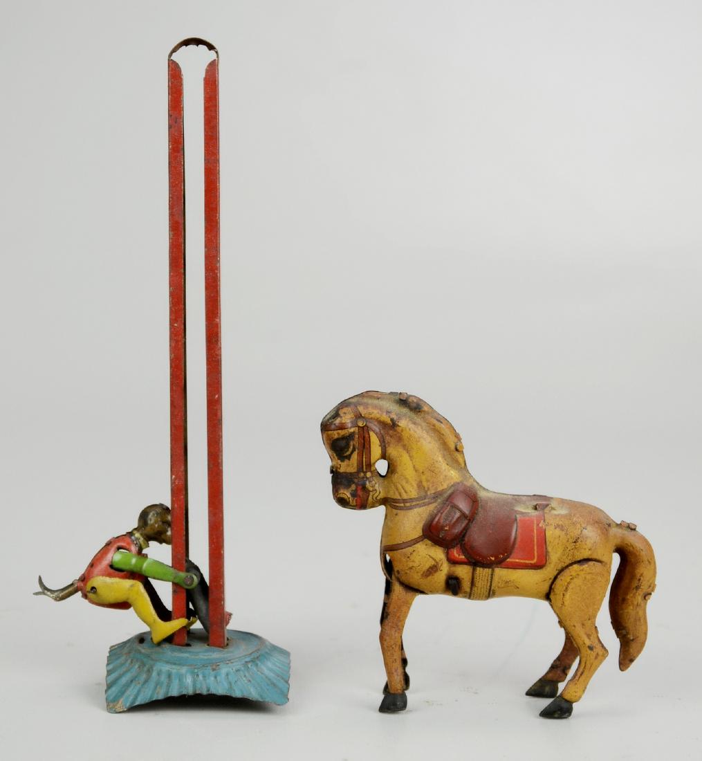 DRGM Monkey Climber and Horse Tin Toys: DRGM Monkey Climber and Horse Windup (No Key) Tin Toys