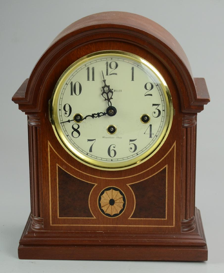 Howard Miller Wind Up Mantle Clock: Howard Miller Wind Up Mantle Clock 340-020 with Keys (9-1/4" l x 4-3/4" w x 11-3/4" h), (Working at Time of Cataloguing, No Warranty Intended)