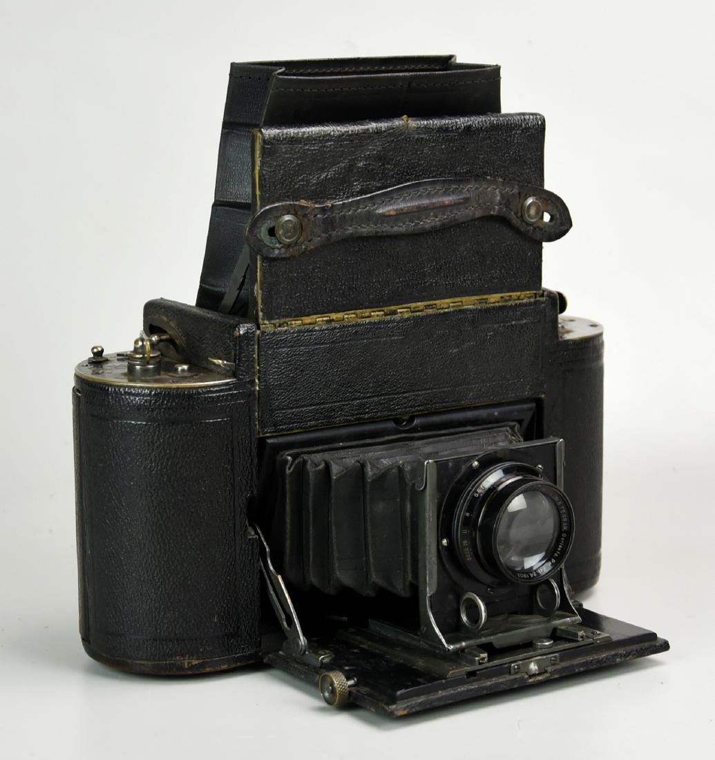1A Graflex Folmer & Schwing, Kodak Large Camera: 1A Graflex folding press camera with 3 1/4 X 4 1/4 B&L Tessar Series 1c, serial number 3055151, manufactured 1940. Camera in is good cosmetic condition for its age, bellows appear in tact as does shut