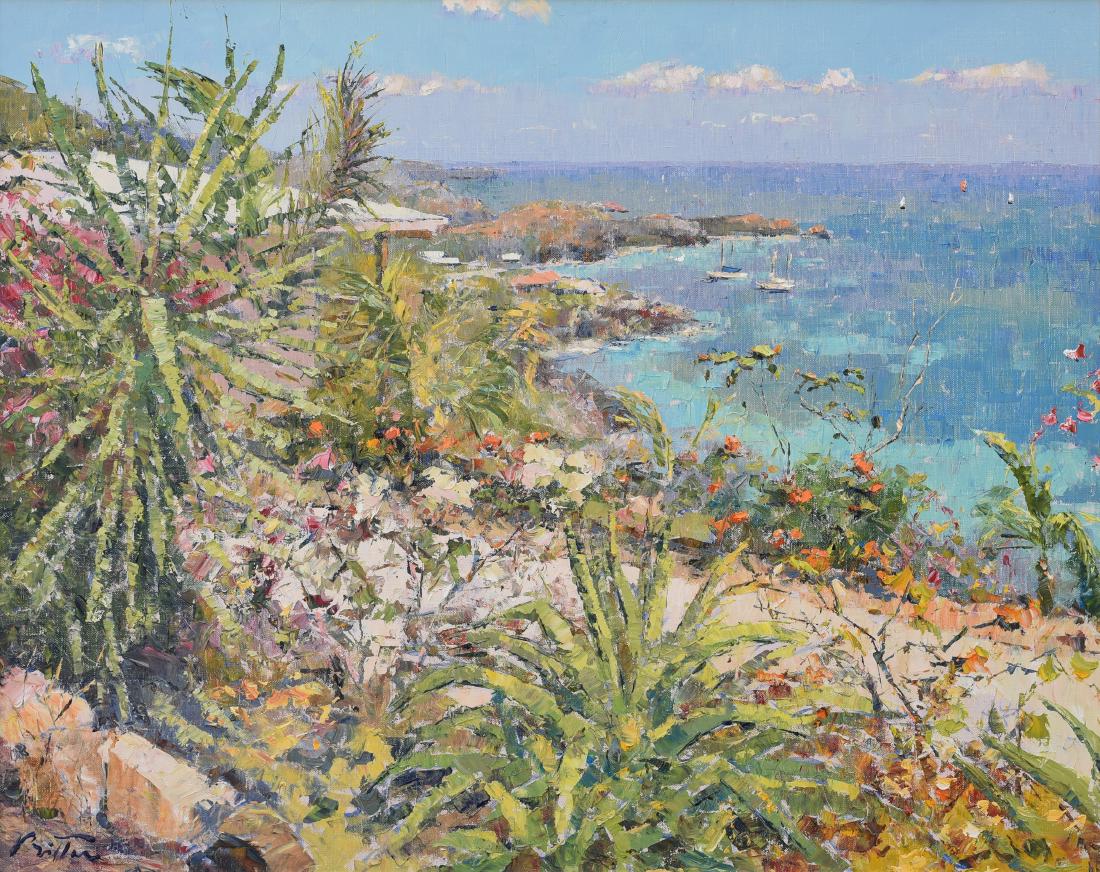 Bittar, Pierre, oil on canvas "Mediterranean Coast" (1 of 3)