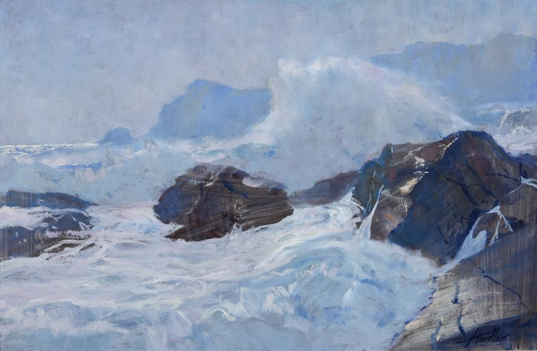 Handlen, Frank, oil on board"Bright Surf" (1 of 4)