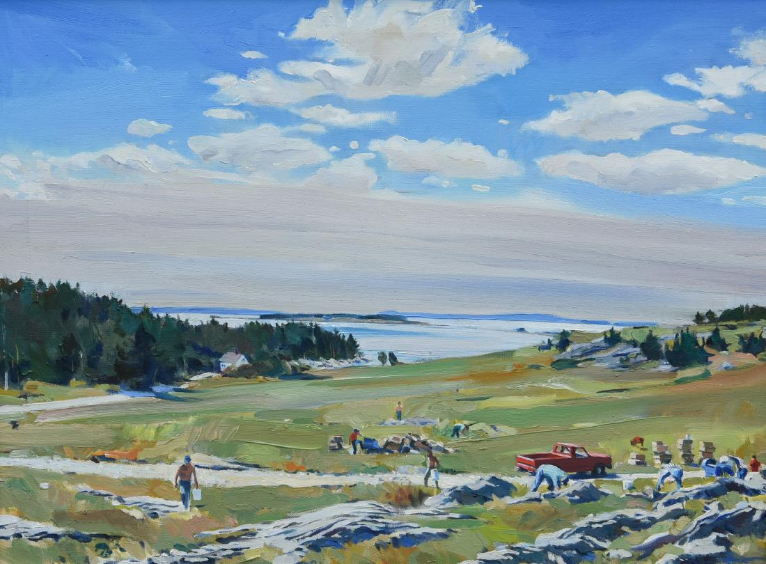 Rickert, Paul, oil on canvas "Gathering Stones Along (1 of 3)