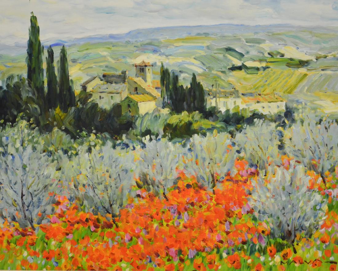Malva (Hamdi, Omar), oil on canvas "Toscana with Poppy (1 of 4)