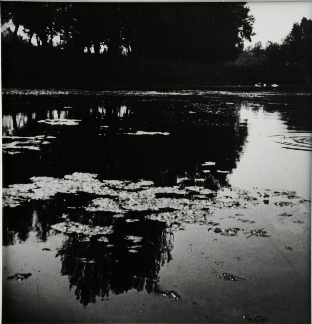 Andre Kertesz Photograph "Pond with Reflections": Andre Kertesz (Hungarian-American, 1894-1985), photograph "Ponds with Reflections", silver gelatin print, pencil signed "A. Kertesz", 6-15/16" x 6-3/4", very good condition, from a corporate collectio