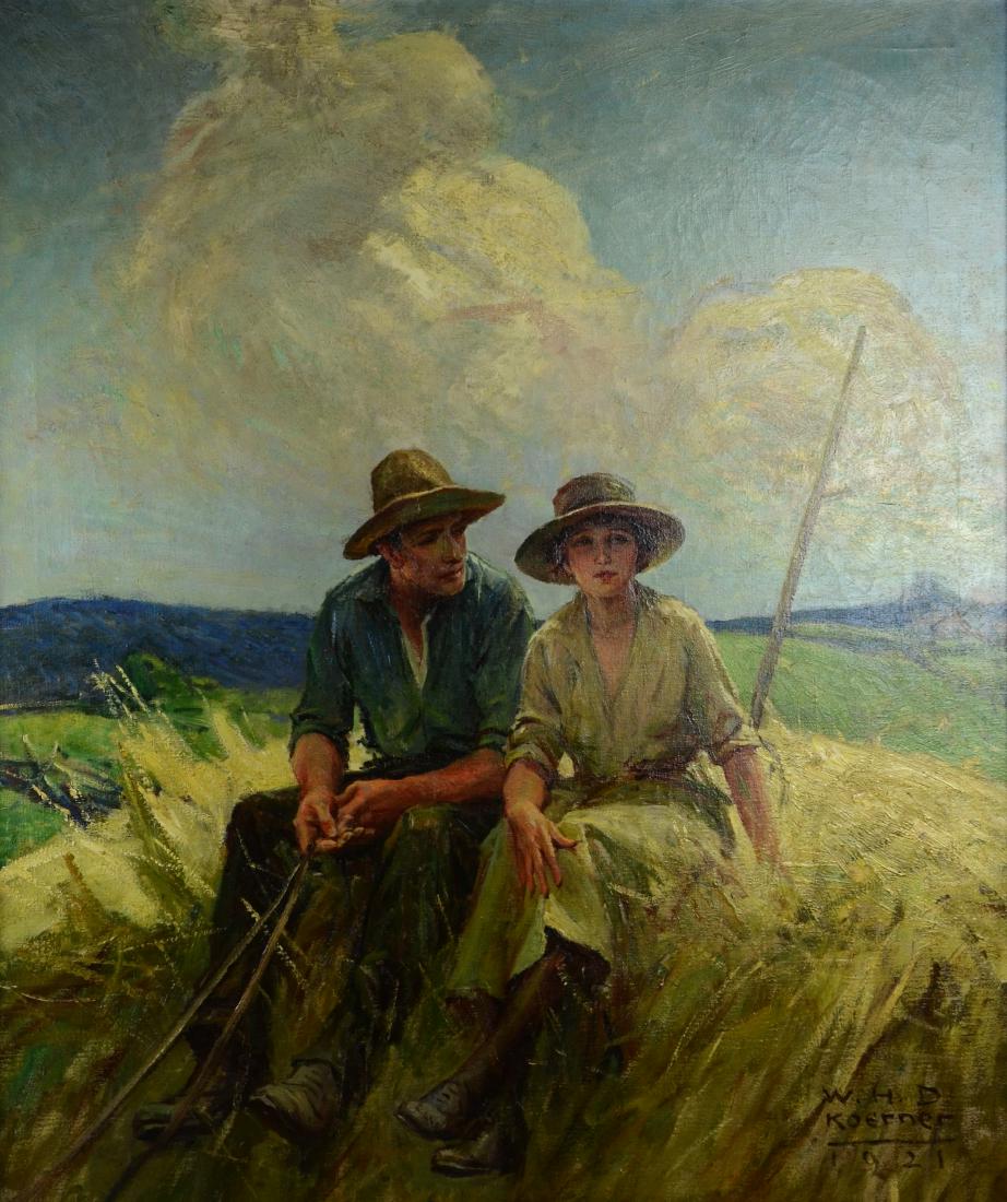 WHD Koerner Illustration Painting "The Mainspring": WHD Koerner Illustration Painting "The Mainspring"; William Henry Dethlef Koerner (American 1978-1938); original illustration for "The Mainspring" by Hugh Macnair Kahler for Redbook Magazine, Dec 1922