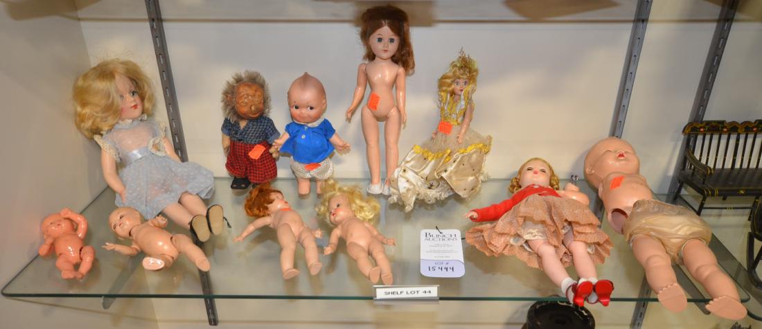 Shelf #44 - Dolls Including Vogue: Shelf #44 - Dolls and Doll Parts Including Ideal, Irwin, Vogue