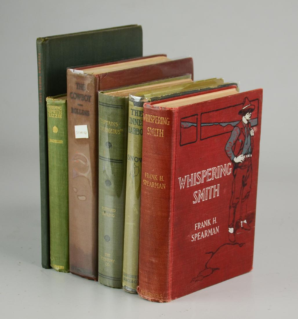 (6) First Editions: (6) First Editions, c/o Frank Spearman "Whispering Smith" (NY: Charles Scribner's Sons 1906), Wilbert Snow "The Inner Harbor" (NY: Harcourt, Brace & Co 1926) [Signed], Rudyard Kipling "Captains Courag