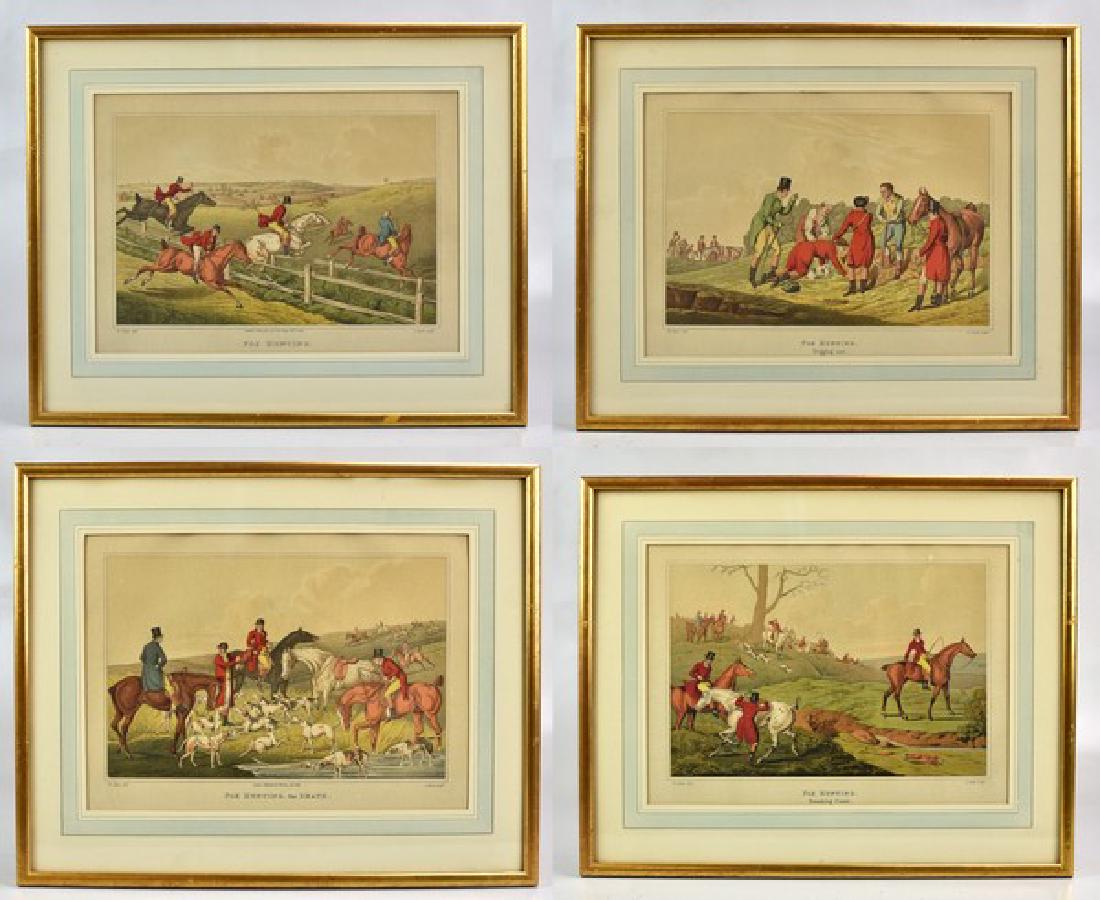 After Henry Alken (4) Fox Hunting Prints: After Henry Alken, (4) fox hunting prints, lithograph on paper, framed size 14-3/4" x 18-1/4", good condition
