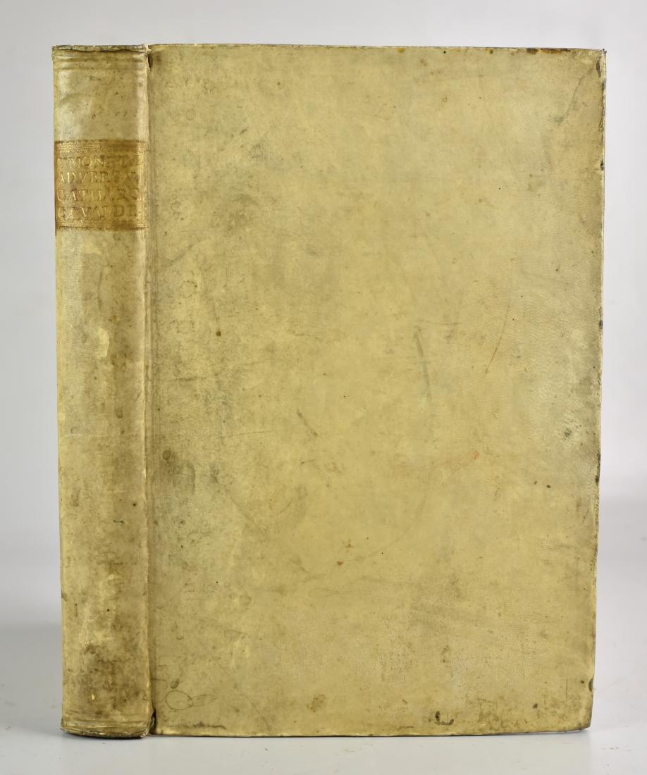 Moneta da Cremona, "Adversus Catharos et Valdenses": Moneta da Cremona, "Adversus Catharos et Valdenses" (Rome, Typographia Palladis 1743); Folio; contemporary vellum over stiff boards; The definitive edition of the Dominican inquisitor's anti-heretical