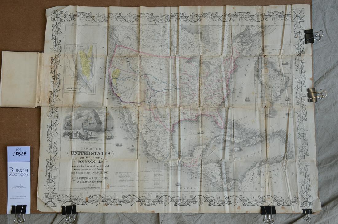 J.H. Colton, "Map of the United States, the British: J.H. Colton, "Map of the United States, the British Provinces and Mexico, Showing the Routes of the U.S. Mail Steam Packets to California, and a Plan of the Gold Region" (New York, Colton 1849); This 