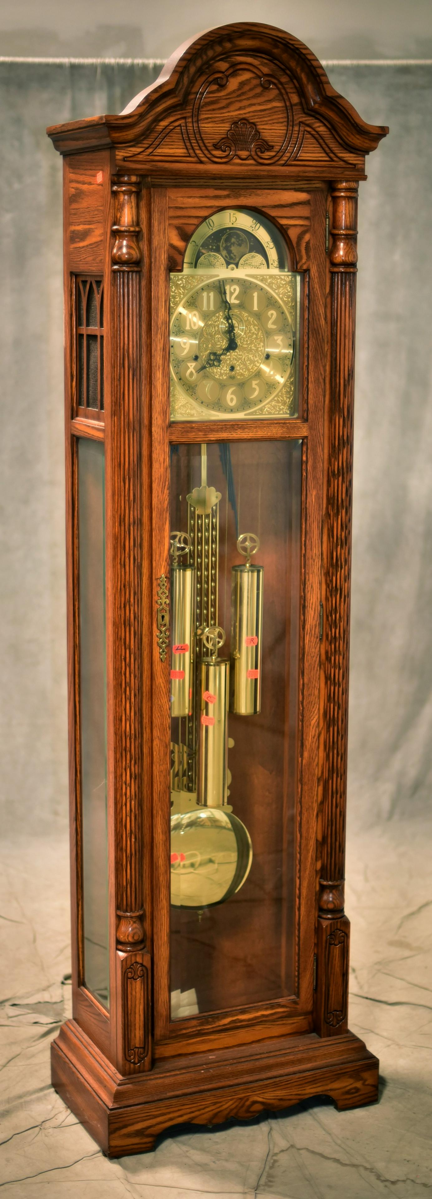 Oak Sligh 3 weight Westminster Chime grandfather's (1 of 1)