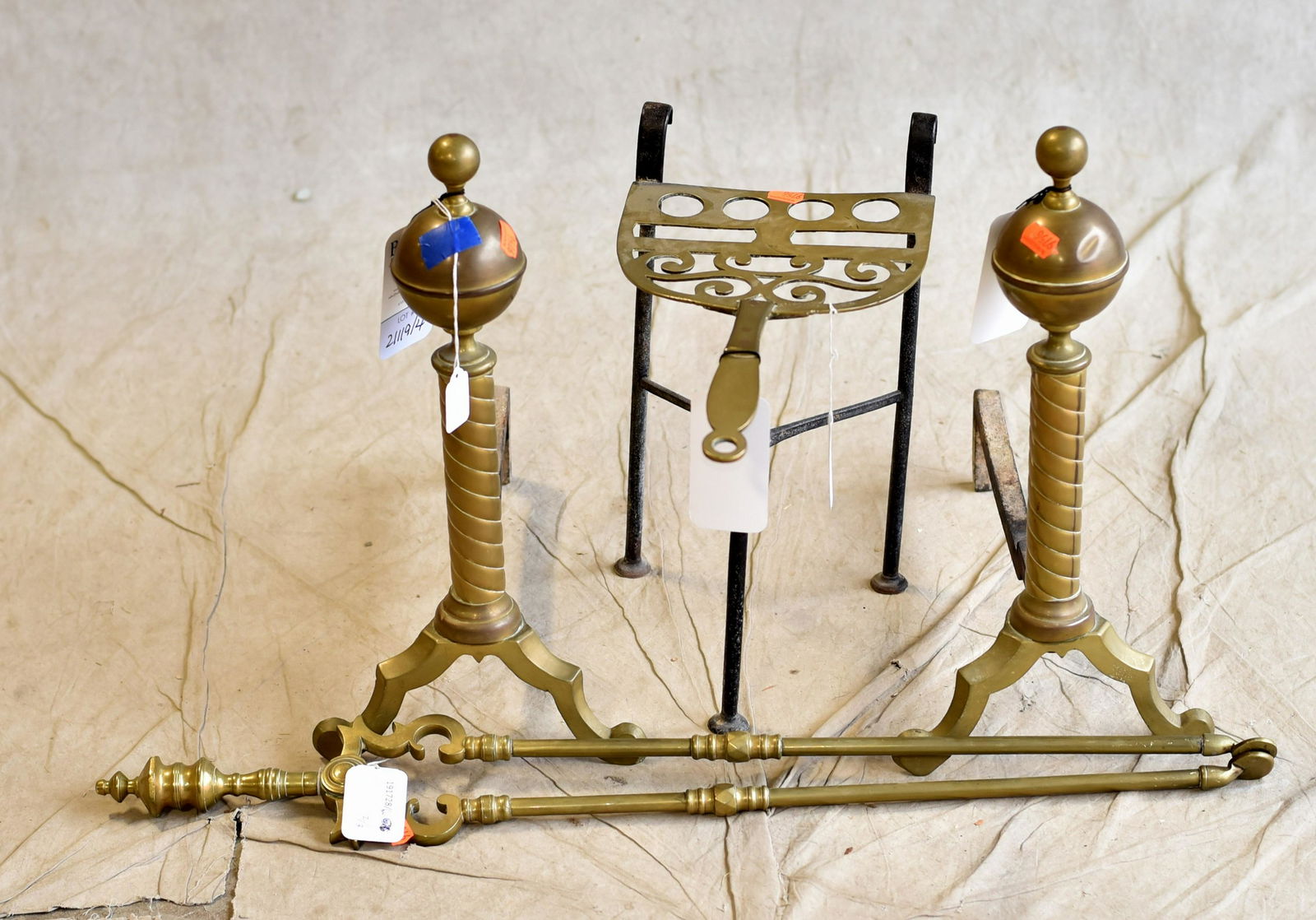 (4) brass fireplace tools (1 of 1)