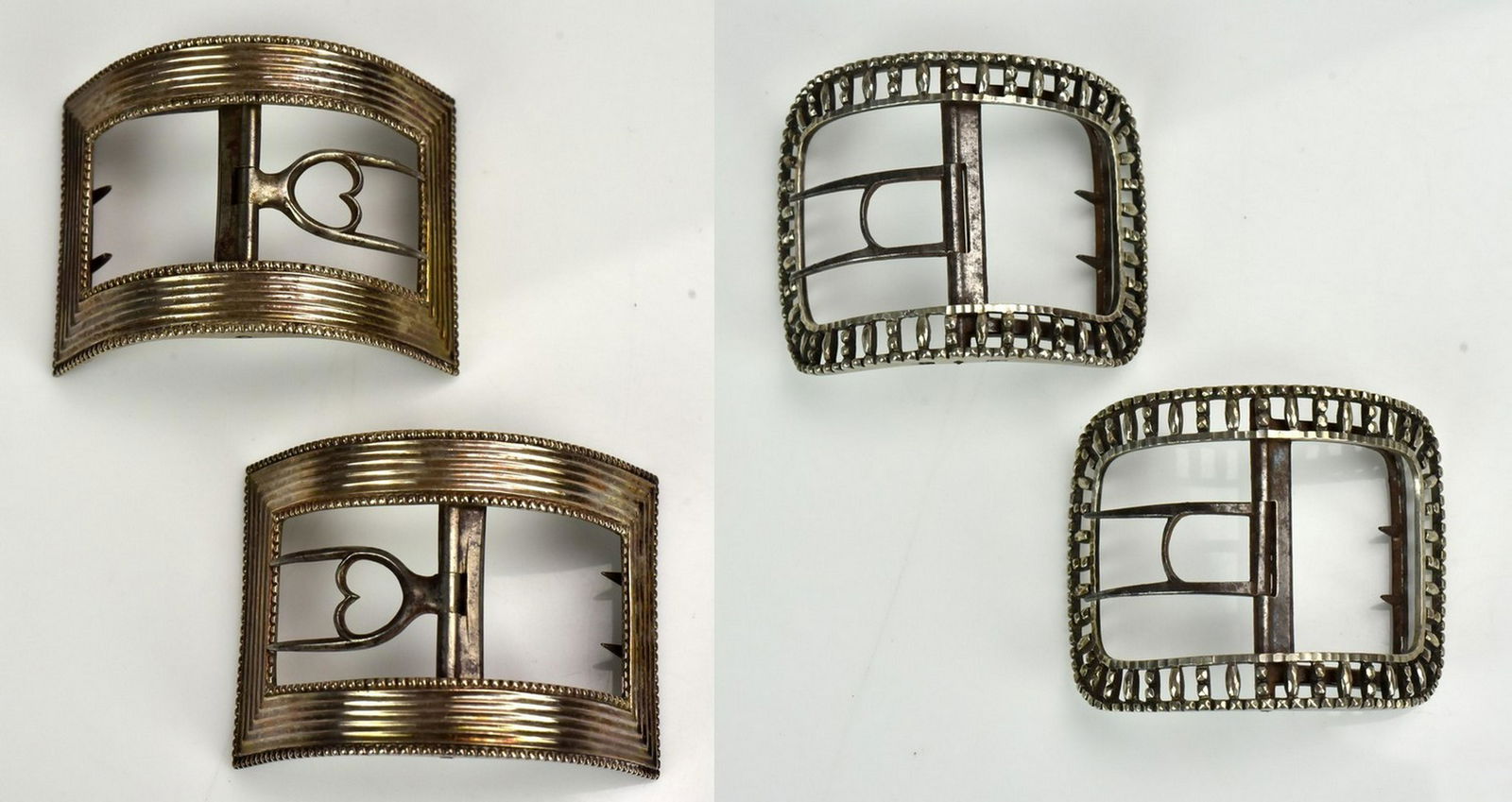 (2) Pairs 18th Century English Sterling Shoe Buckles (1 of 5)