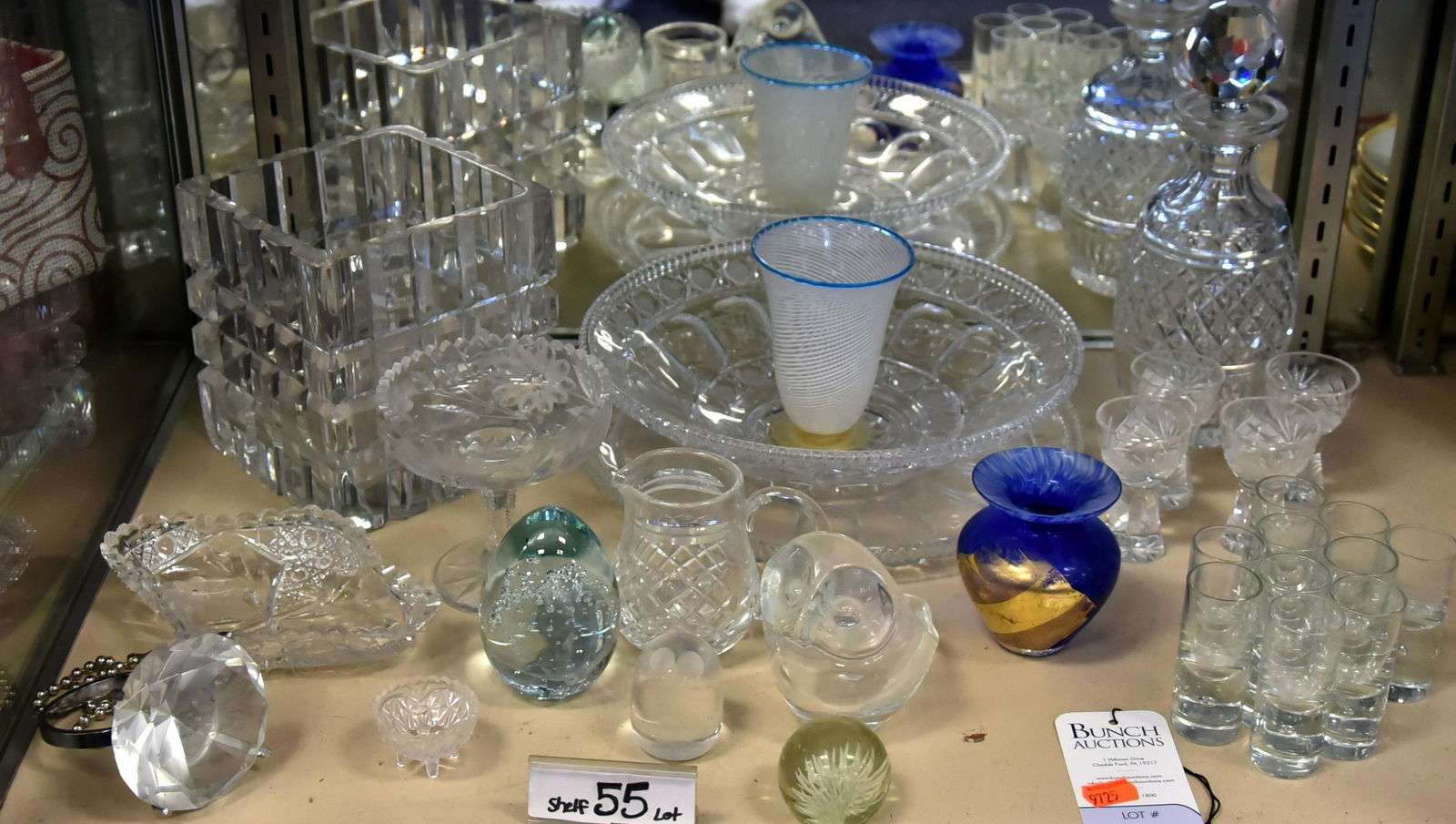 Shelf #55 - (29) Pcs Cut & Art Glass (1 of 1)