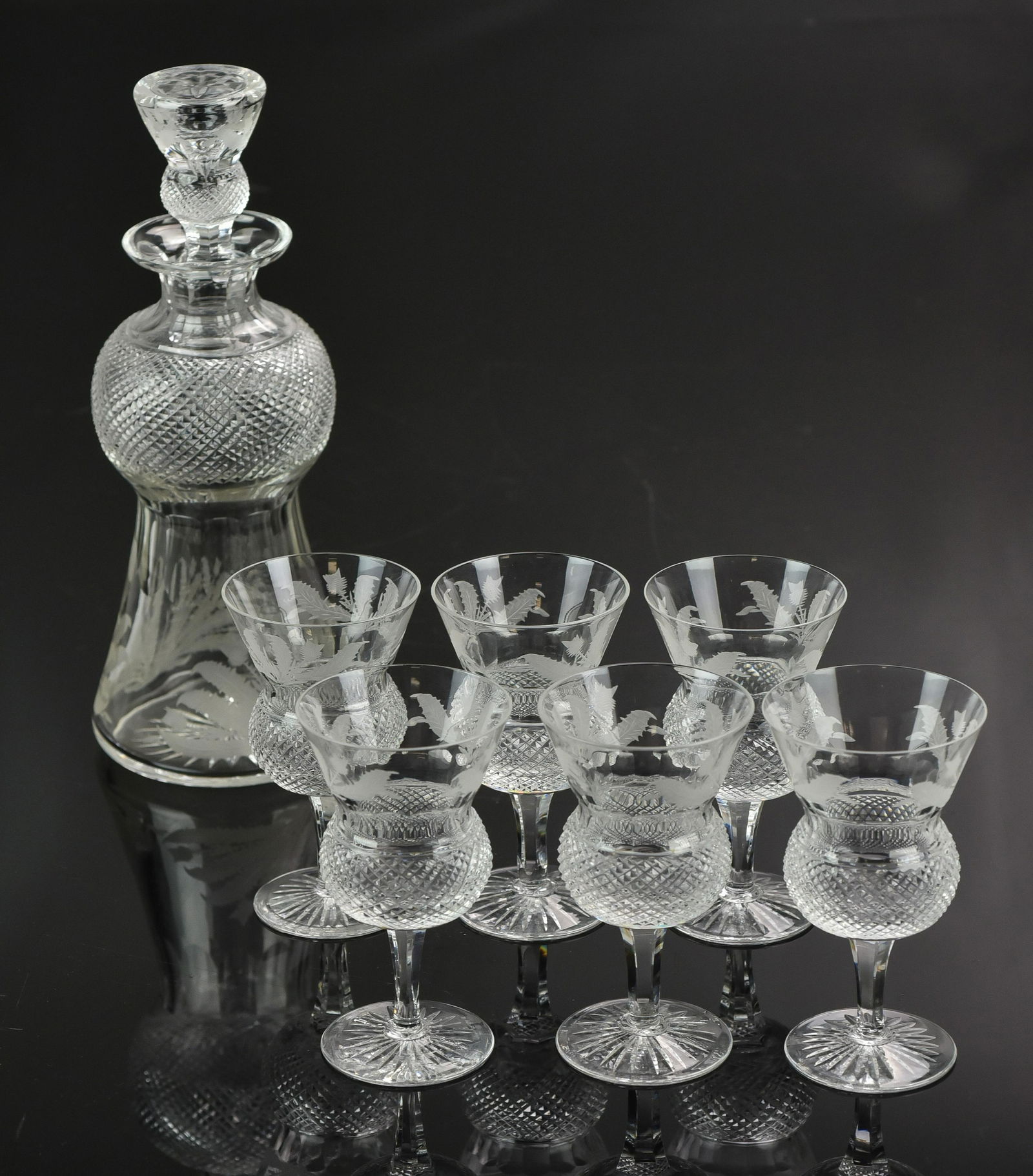 7-Piece Edinburgh Thistle Crystal Decanter Set (1 of 4)