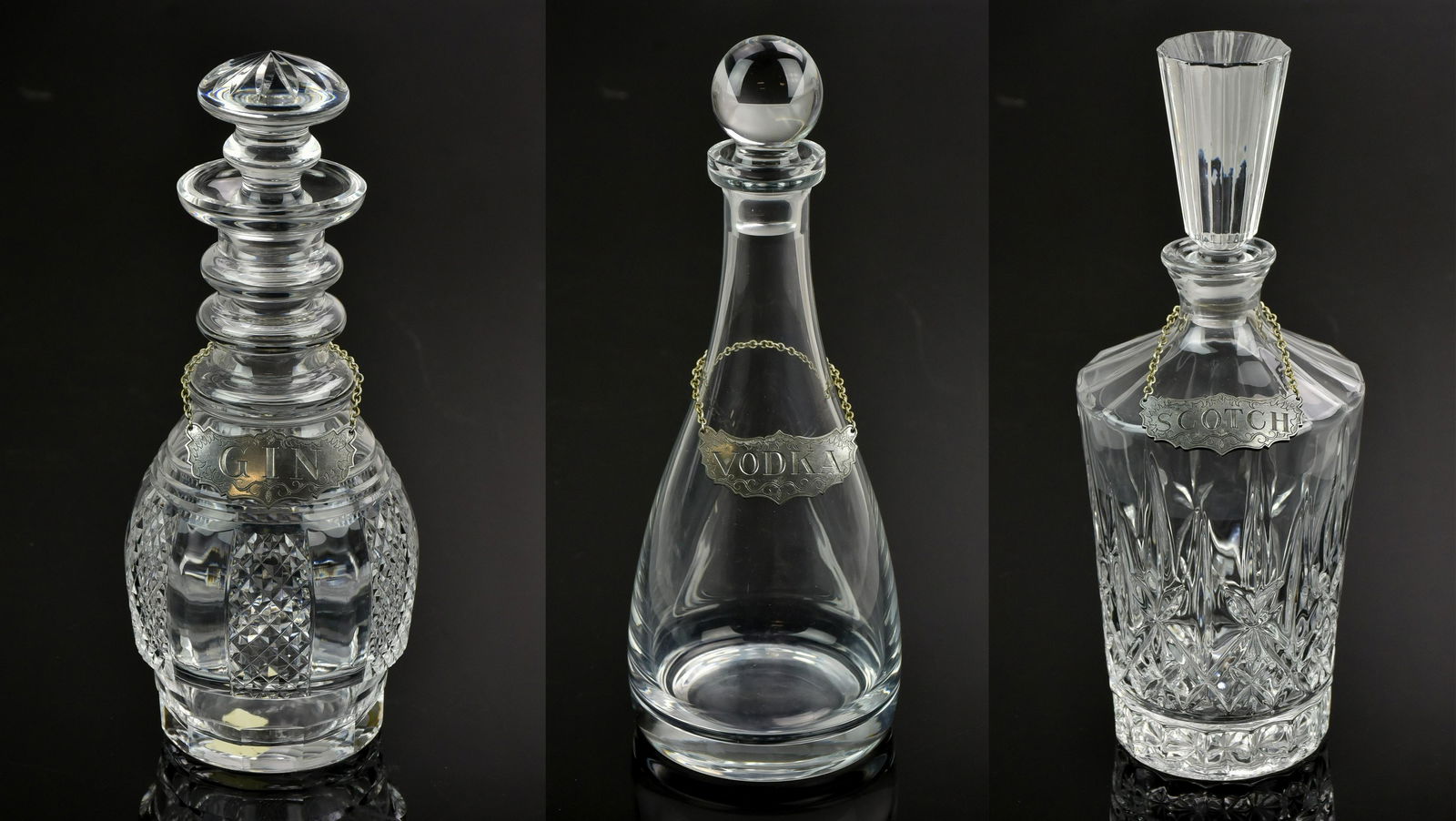 (3) Crystal Decanters, Waterford, Shannon (1 of 4)