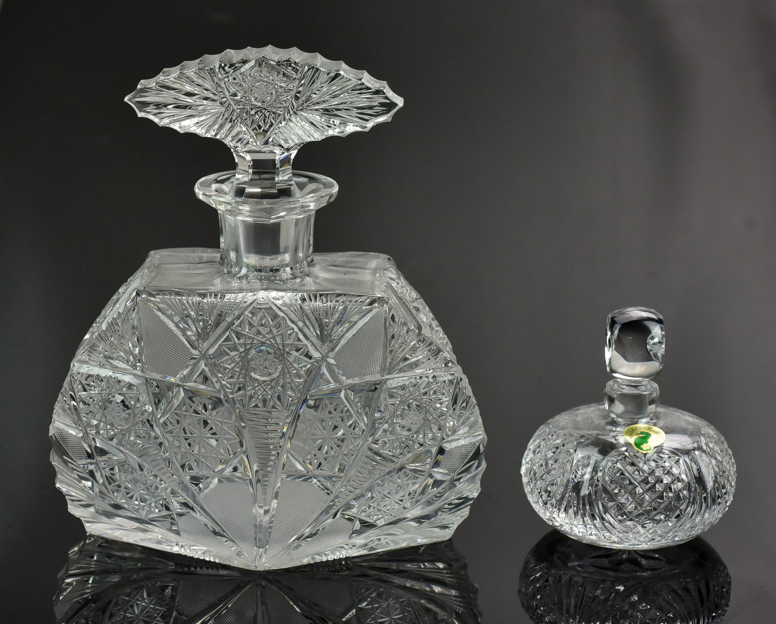 2) Cut Glass Perfume Bottles Aug 20 200+ Best Art Deco Perfume Bottles