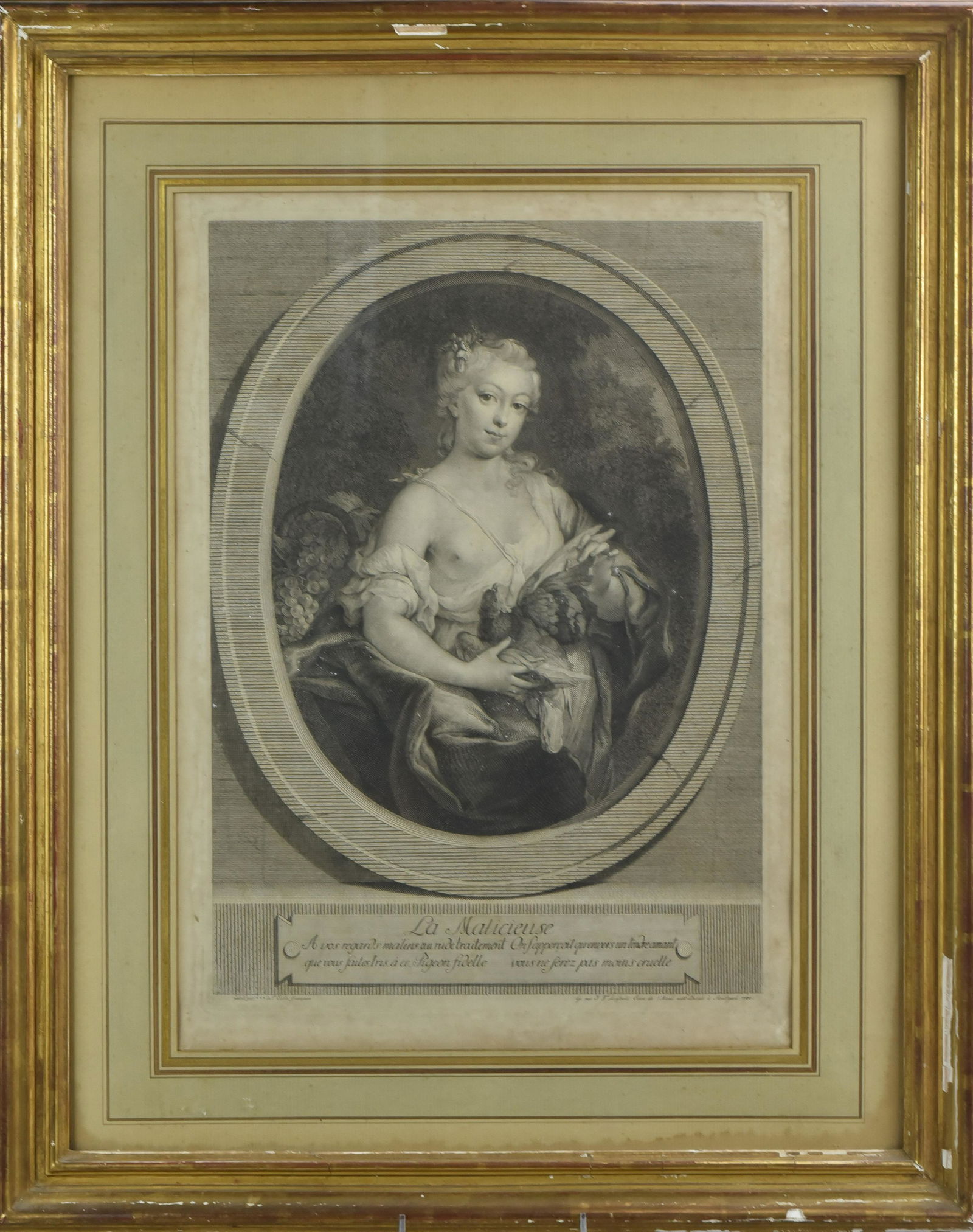 Johann Friedrich Leybold Etching "La Malicieuse" (1 of 3)