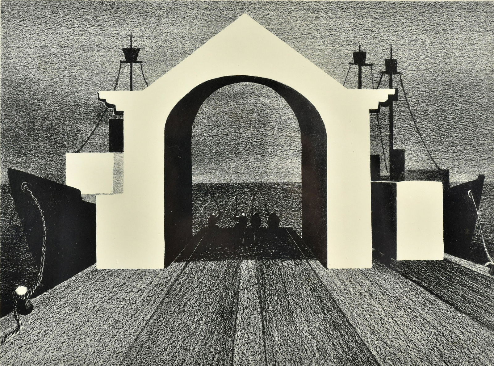 Herman Volz Lithograph "Pier 39" (1 of 4)