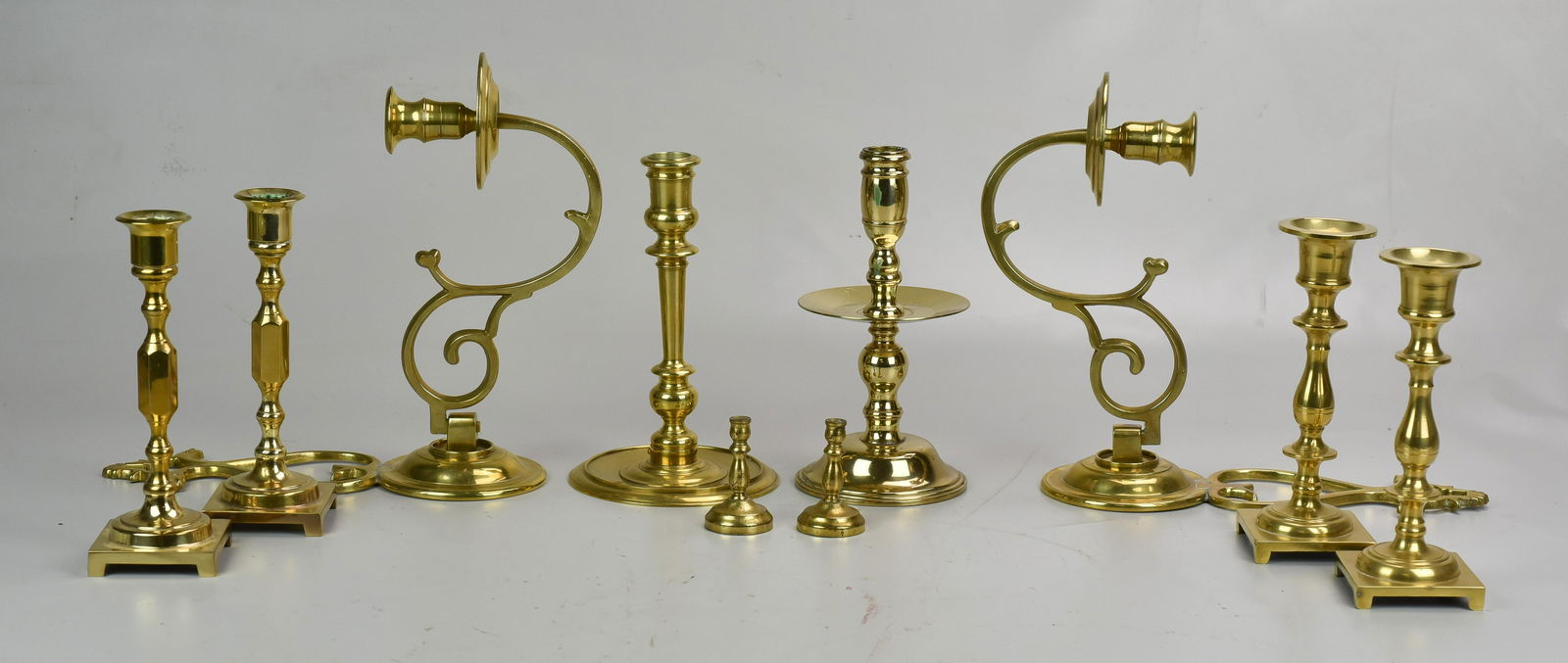 (8) Brass Candlesticks & Pr Sconces (1 of 5)
