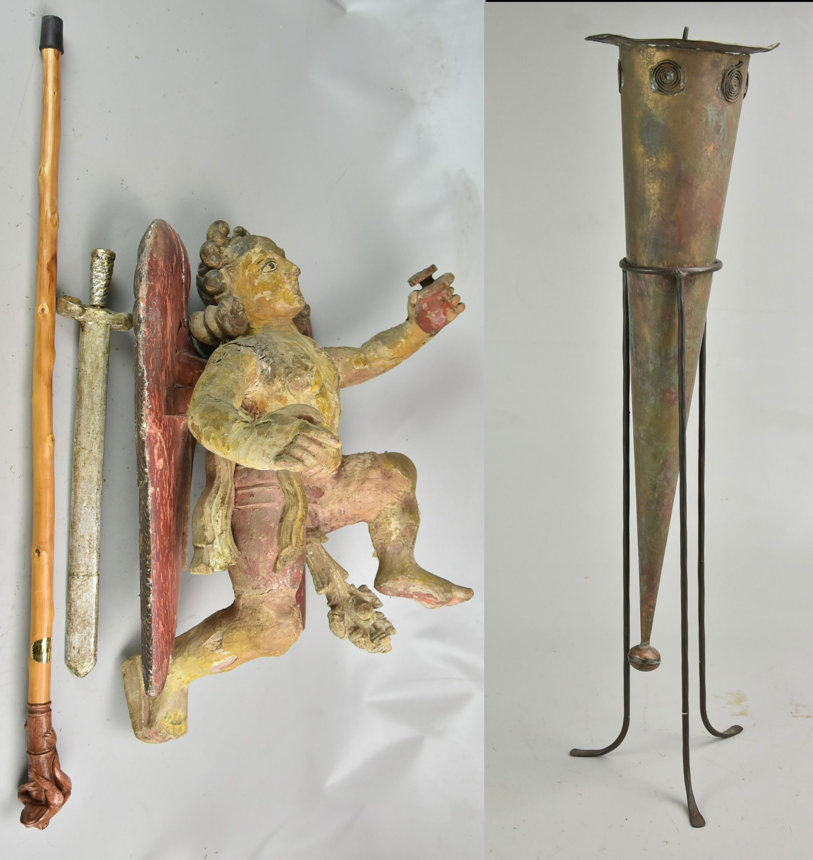 Wood Mexican Angel and Walking Stick (1 of 3)