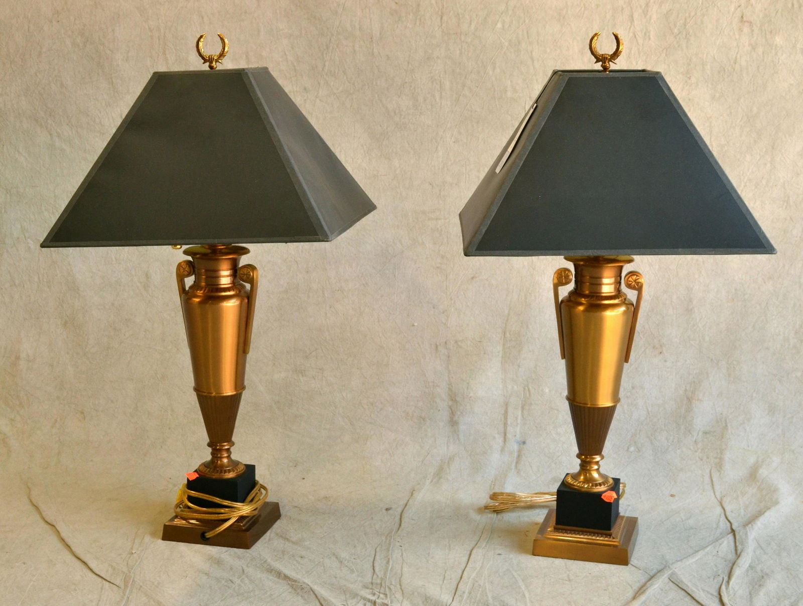Pair brass urn form table lamps (1 of 1)