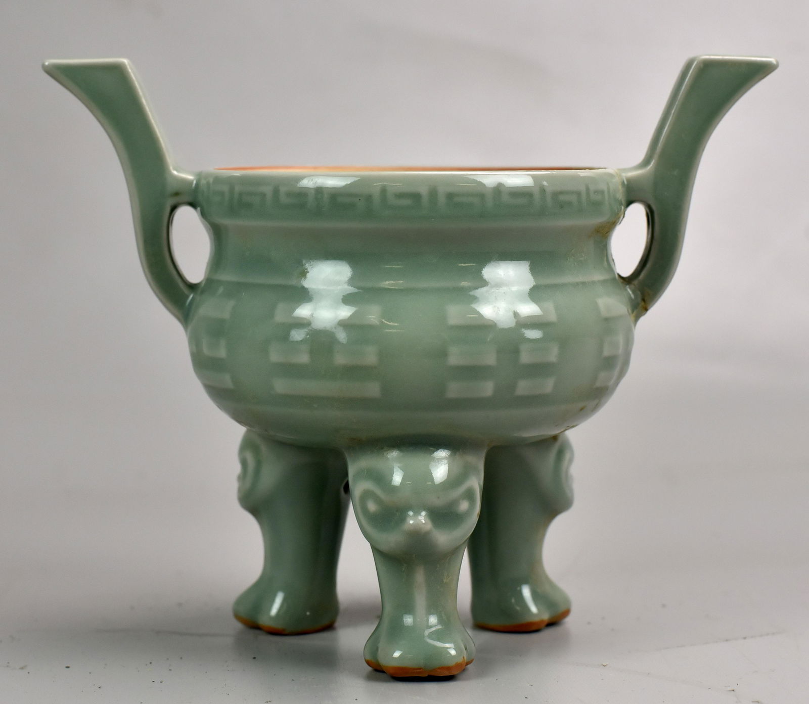 Chinese Celadon Footed Censor (1 of 4)