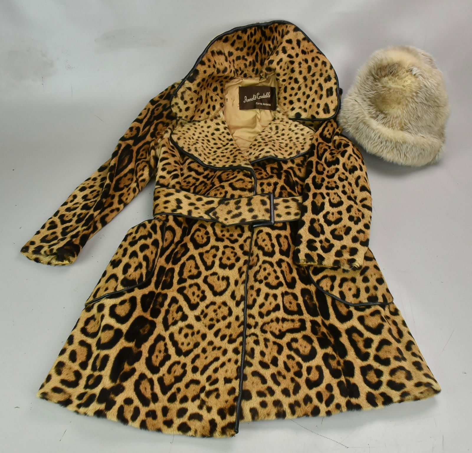 1950's Arnold Constable Spotted Fur Belted Trench (1 of 2)