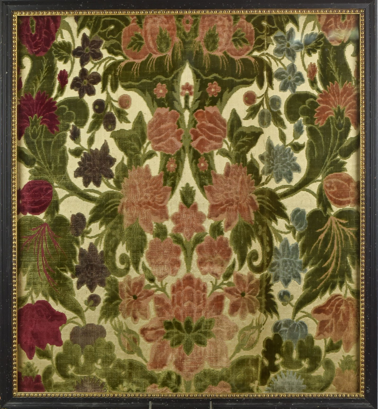 Vintage Framed Velvet Floral Devore Fabric (1 of 1)