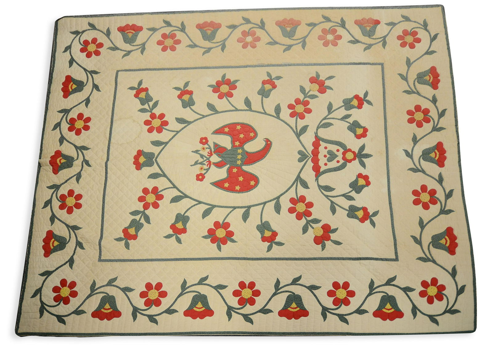 Antique Floral Applique Quilt (1 of 1)