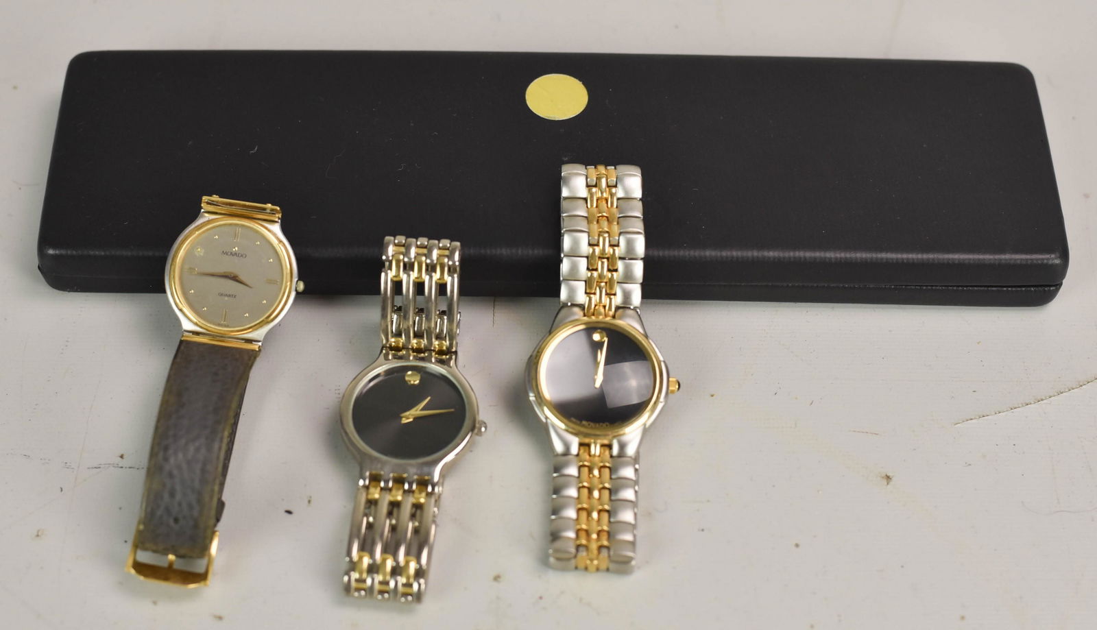 (3) Movado Watches: (3) Movado Watches Including: Museum 86 a1.816.2 and 82.E 3.873, Vintage Quartz (Band Needs Repair)